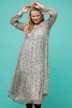Maxikleid, A-Line, Chiffon, Zebra Muster, Rundhals, Langarm