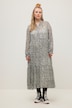 Maxikleid, A-Line, Chiffon, Zebra Muster, Rundhals, Langarm