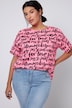 T-Shirt, oversized, Writing Print, Rundhals, Halbarm