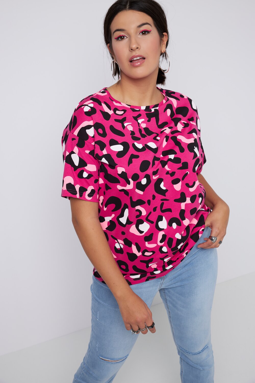 Grote Maten T-shirt, Dames, roze, Maat: 50/52, Katoen, Studio Untold