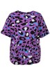 Tričko, oversize, leopardí potisk, kulatý výstřih, krátké rukávy