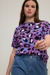 T-shirt i oversize-modell med leopardprint, rund hals och kort ärm