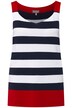 Úpletový top, pruhy, žebrovaný úplet, výstřih do V, bez rukávů