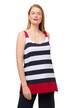 Úpletový top, pruhy, žebrovaný úplet, výstřih do V, bez rukávů