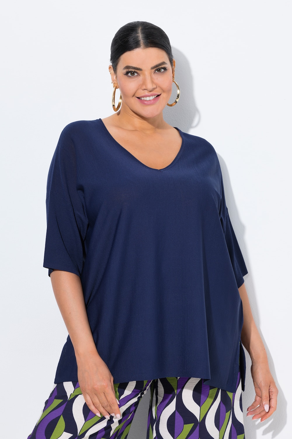 Thumbnail - Große Größen Pullover, Damen, blau, Größe: 58/60, Viskose/Synthetische Fasern, Ulla Popken