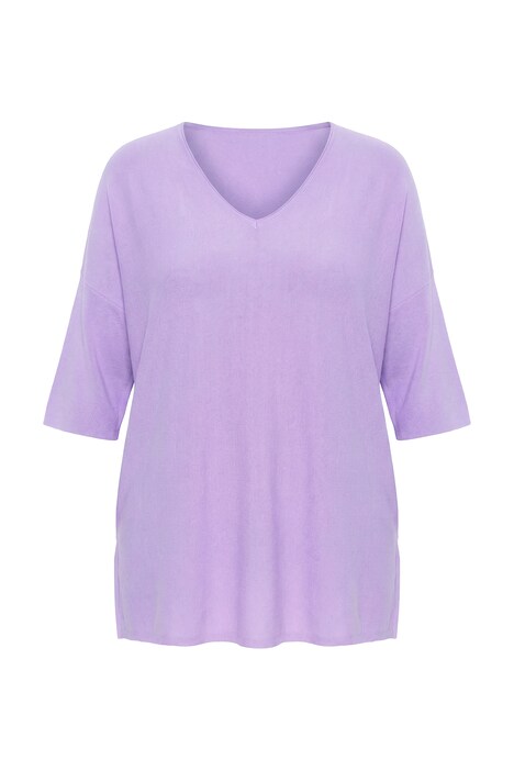 Svetr, oversize, výstřih do V, krátké rukávy