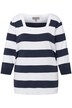 Svetr, pruhy, hranatý výstřih, 3/4 rukávy