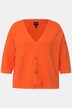 Kardigan, dzianina lewostronna, oversize, dekolt w szpic
