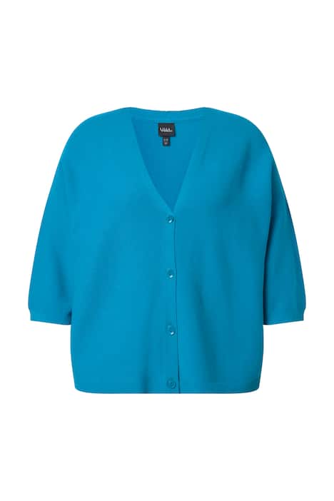 Rozepínací svetr, levý úplet, oversize, výstřih do V