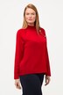 Pullover, ribstrik, ståkrave, pynteknapper, lange ærmer