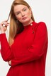 Pullover, ribstrik, ståkrave, pynteknapper, lange ærmer