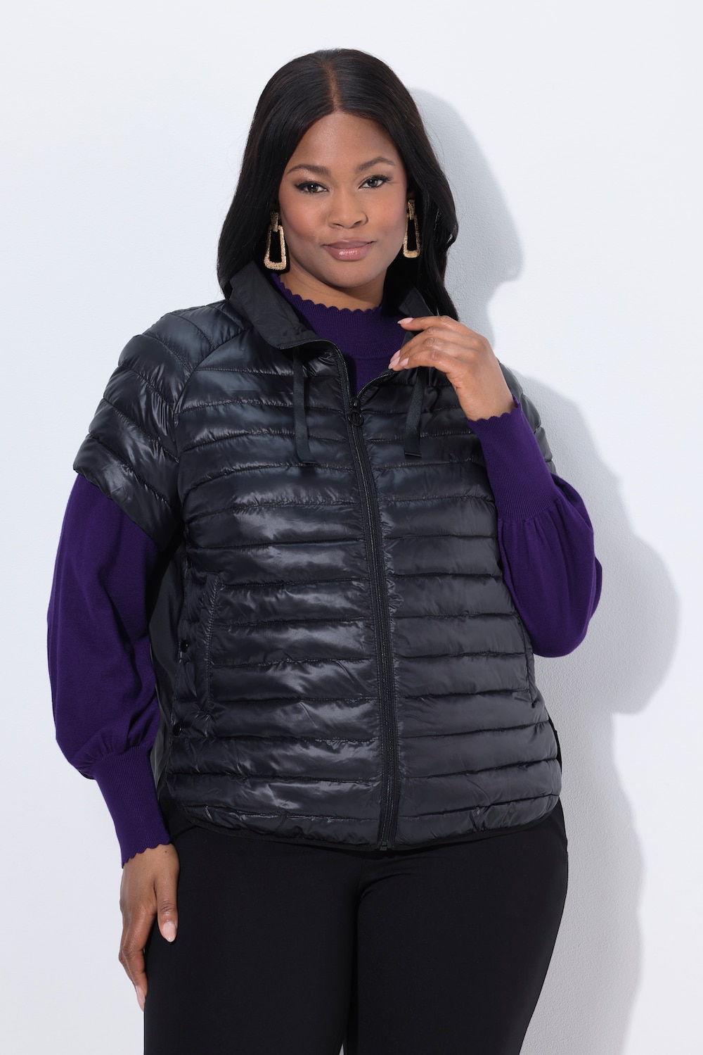 Große Größen Steppweste, Damen, schwarz, Größe: 42/44, Polyester, Ulla Popken