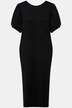 Sukienka midi, wiązanie, krój trapezowy, okrągły dekolt, rękaw 1/2