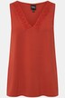 Top sans manches. Silhouette en A. Décolleté en V avec jolie bordure.