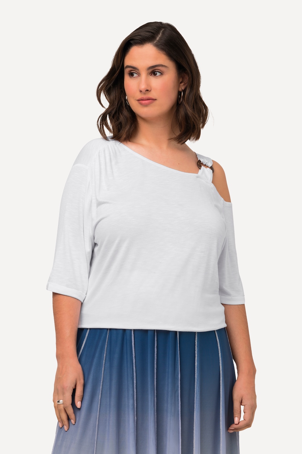 Thumbnail - Große Größen T-Shirt, Damen, weiß, Größe: 54/56, Viskose, Ulla Popken