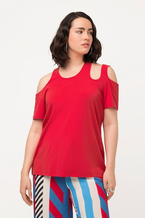 Asymmetric Cold Shoulder Short Sleeve Tee