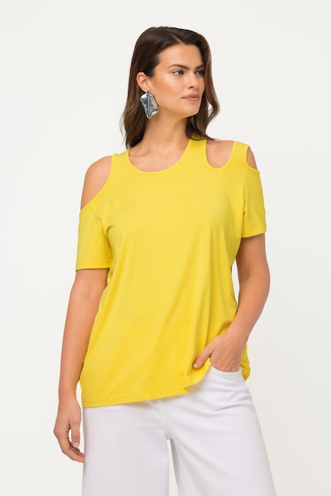 Asymmetric Cold Shoulder Short Sleeve Tee