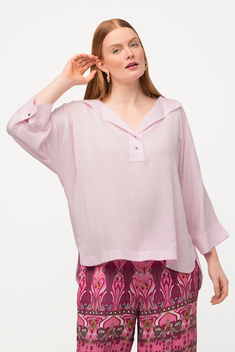 Oversized Open Shawl Collar Blouse Long Sleeves | all Blouses | Blouses