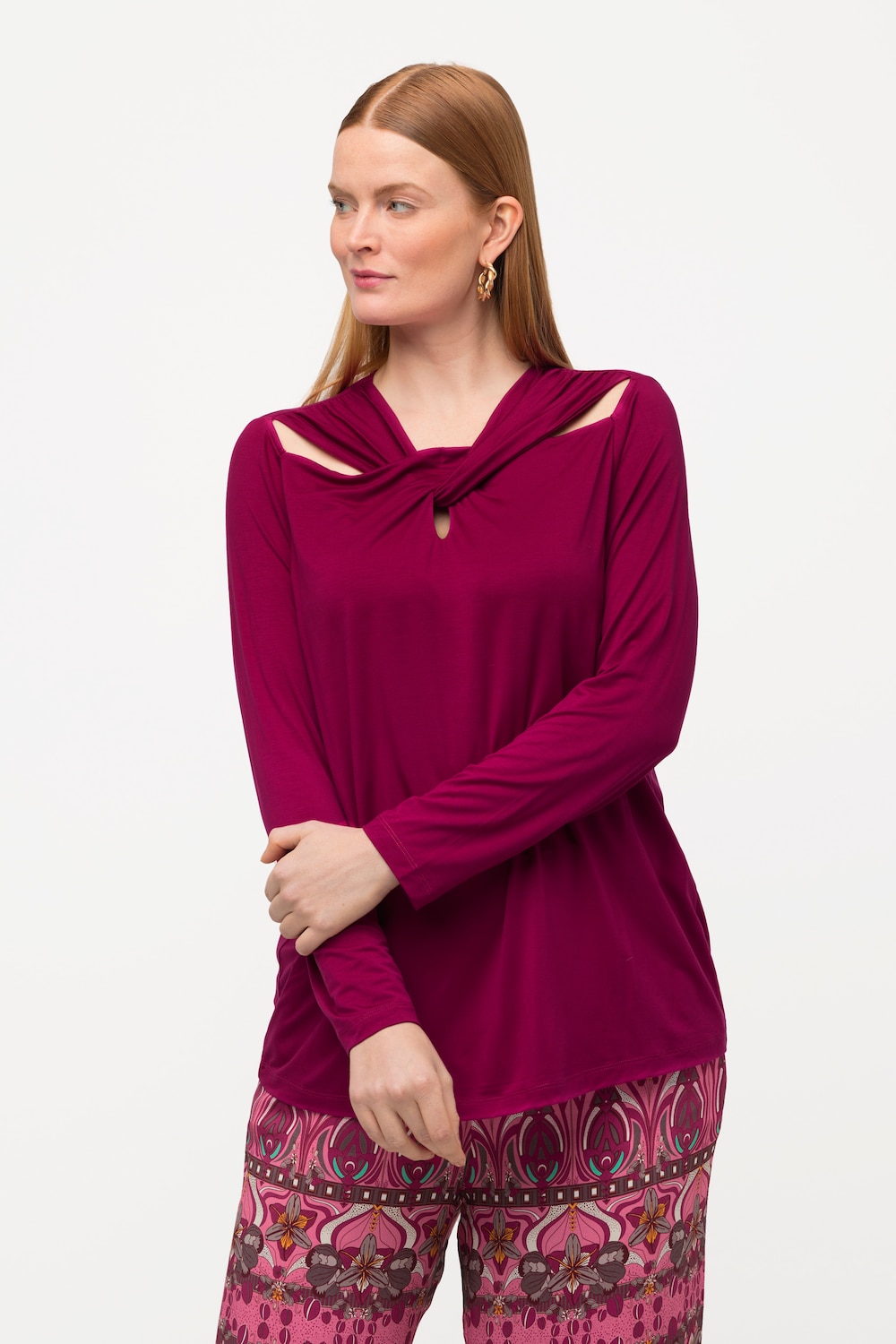 Grote Maten shirt, Dames, roze, Maat: 50/52, Synthetische vezels, Ulla Popken