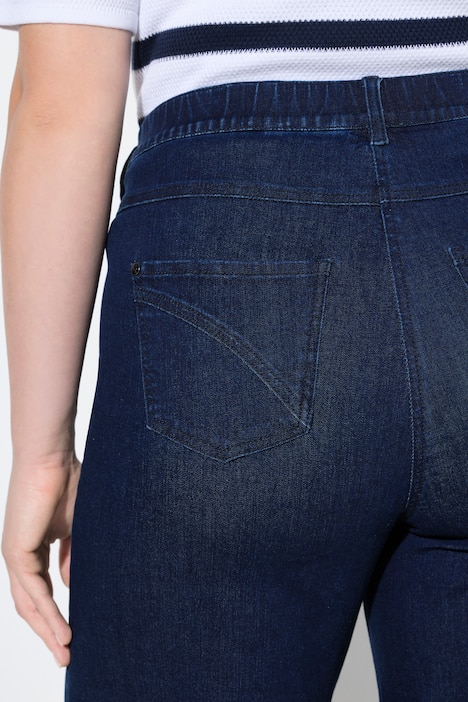 Jeans-Culotte, wadenlang, weites Bein, Marlenehose