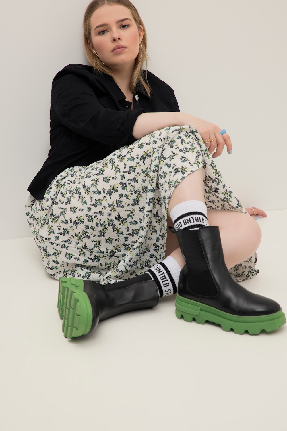 Grandes tailles bottines chelsea, femmes, vert, taille: 41, Autre/Cuir, Studio Untold