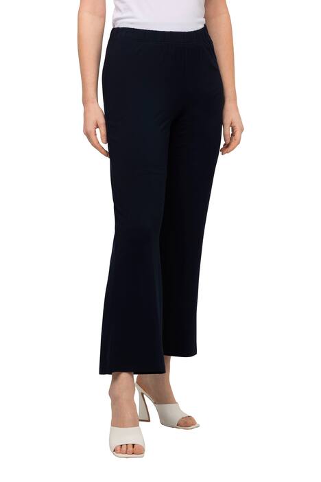 7/8 žerzejové kalhoty, úzké, rozšířené nohavice, elastický pas