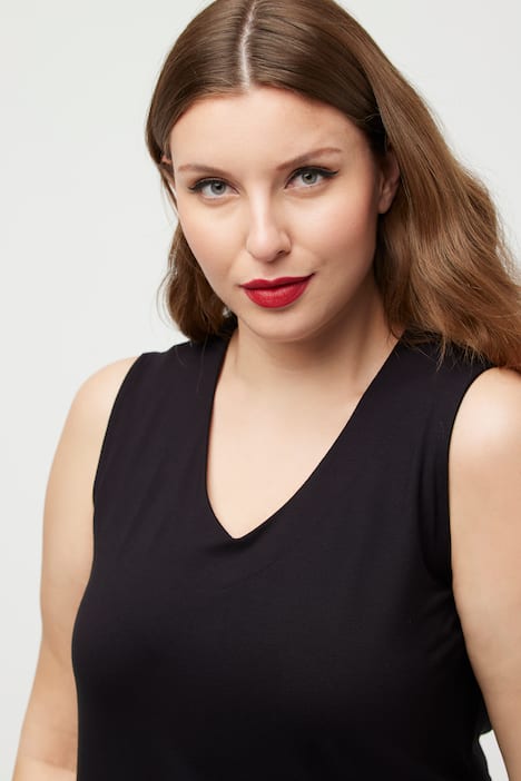 Gilet Sans Manches Vintage à Boutons - Col En V, Poche - Mélange Coton - Taille Régulière Femme - Multicolore