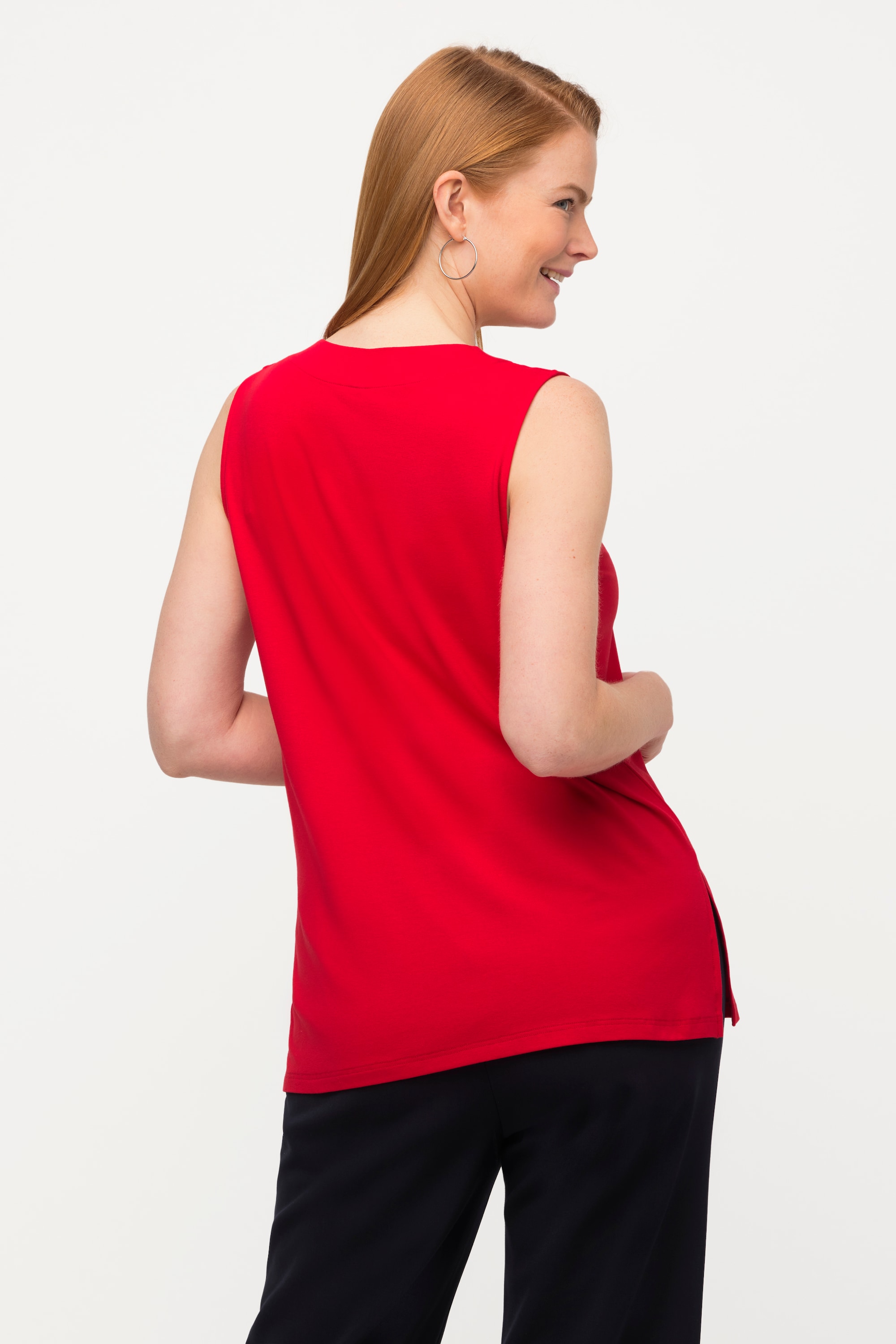 Ulla Popken Damen große Größen Top Slim V Ausschnitt ärmellos 817429