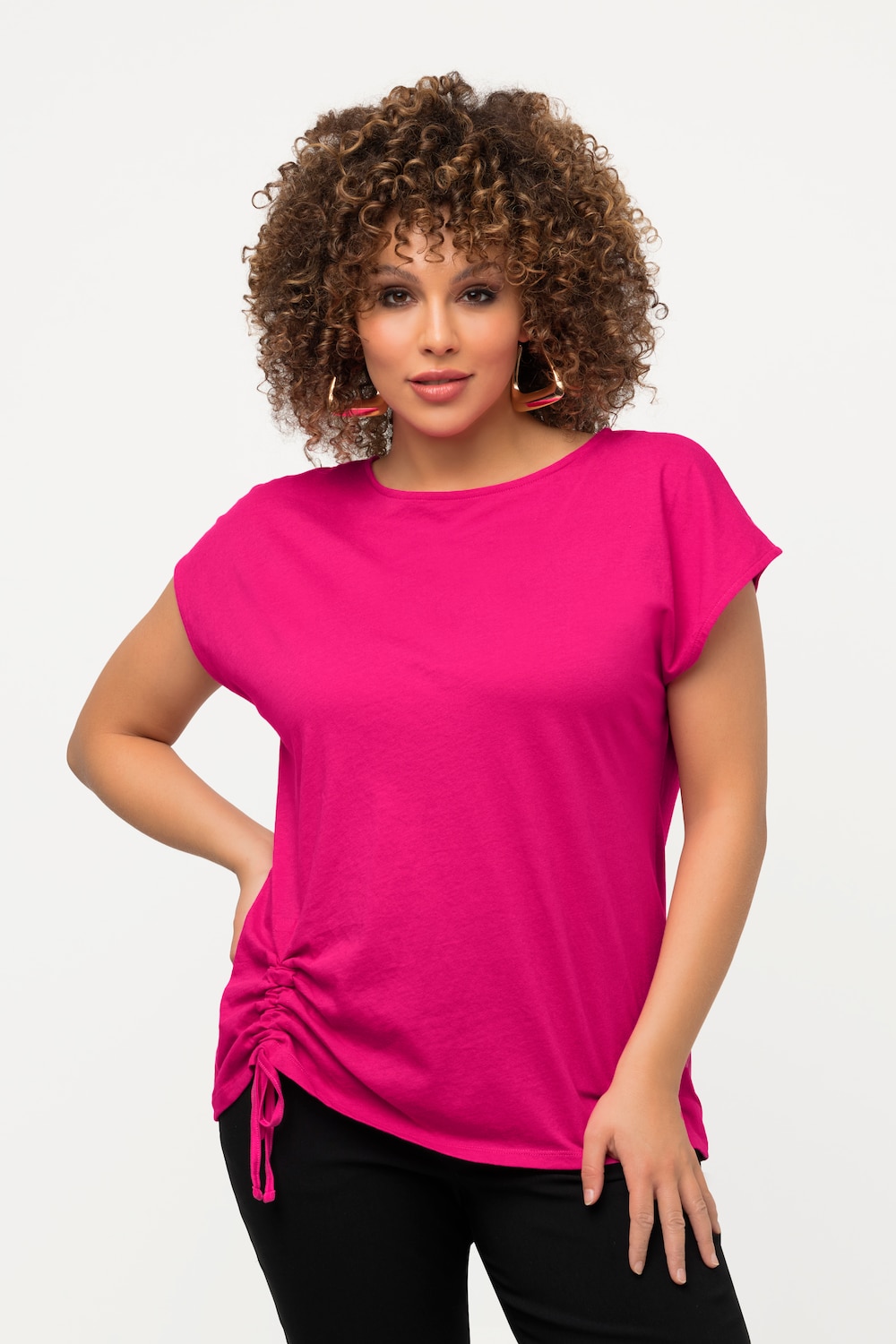 Grote Maten T-shirt, Dames, roze, Maat: 42/44, Katoen, Ulla Popken