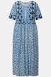 Midikleid, Patchdruck, A-Linie, Rundhals, Halbarm