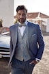 Gilet de mariage. Col à revers, doublure dans le dos. Imprimé cachemire - jusqu'au 74
