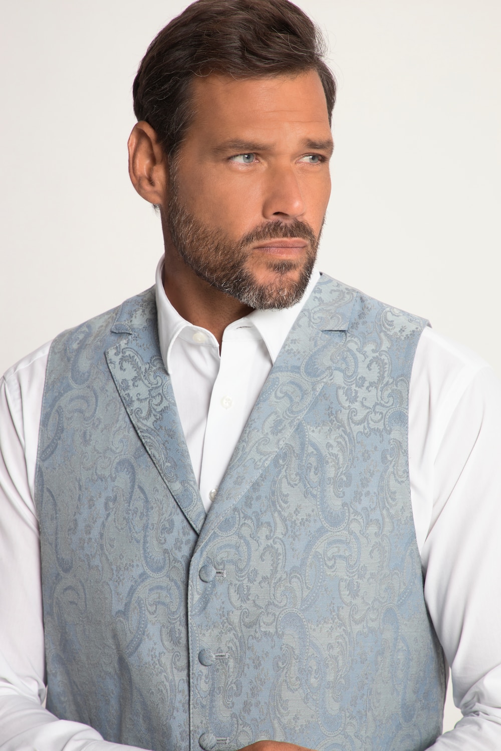 Stora storlekar Bröllopsväst, Her, blå, storlek: 56, Polyester/Bomull, JP1880