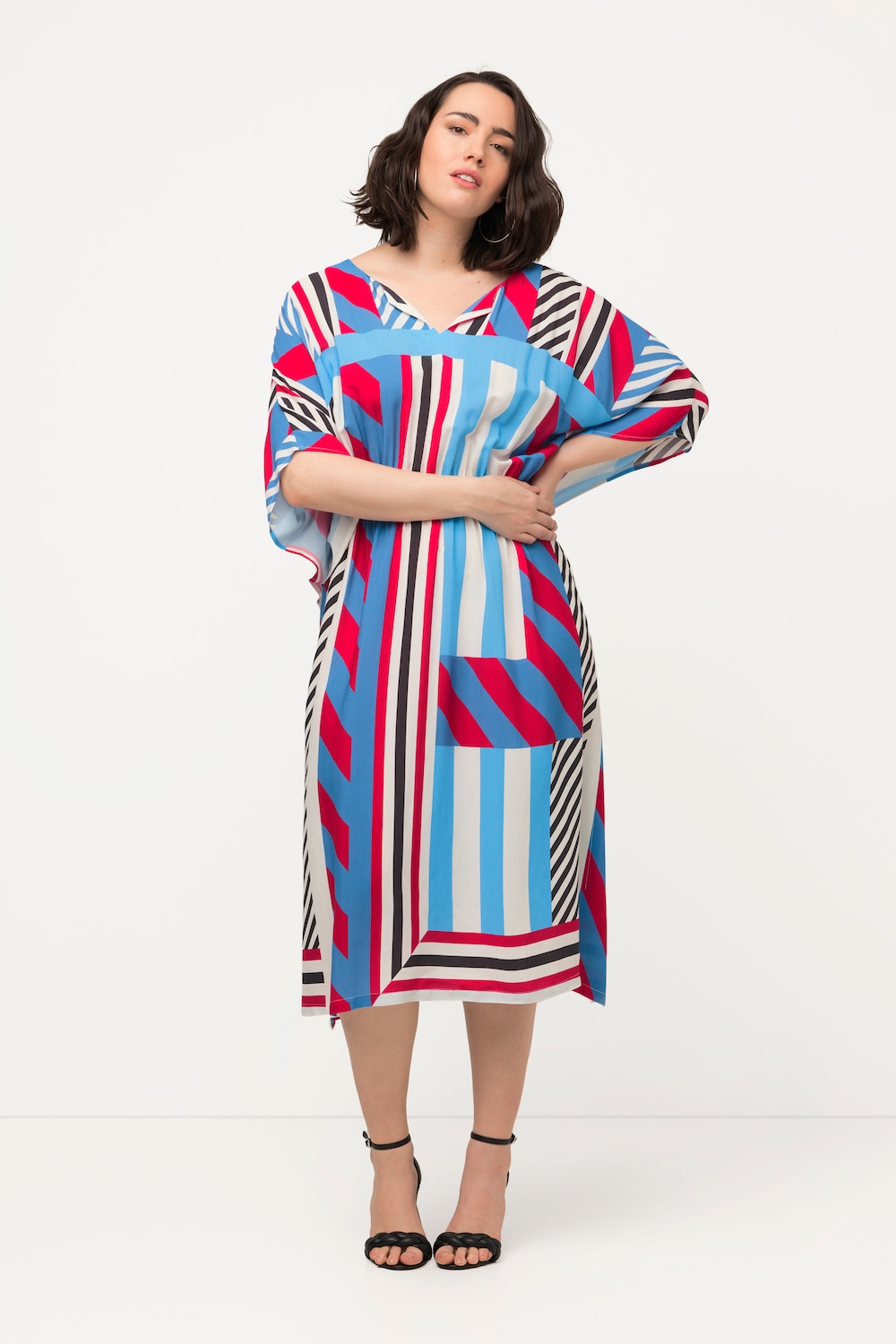 Große Größen Midikleid, Damen, rot, Größe: 54/56, Viskose, Ulla Popken