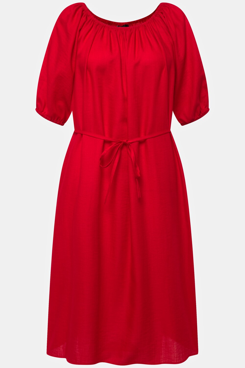 Grote Maten midi jurk, Dames, rood, Maat: 50/52, Viscose/Synthetische vezels, Ulla Popken