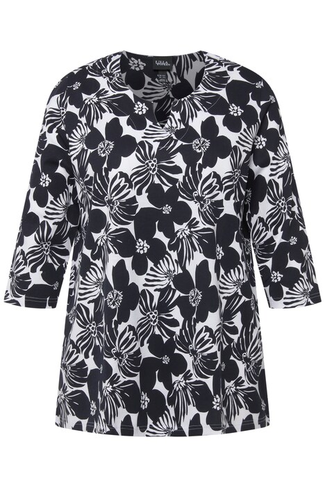 Tričko, A střih, rozparek, kulatý výstřih, 3/4 rukávy