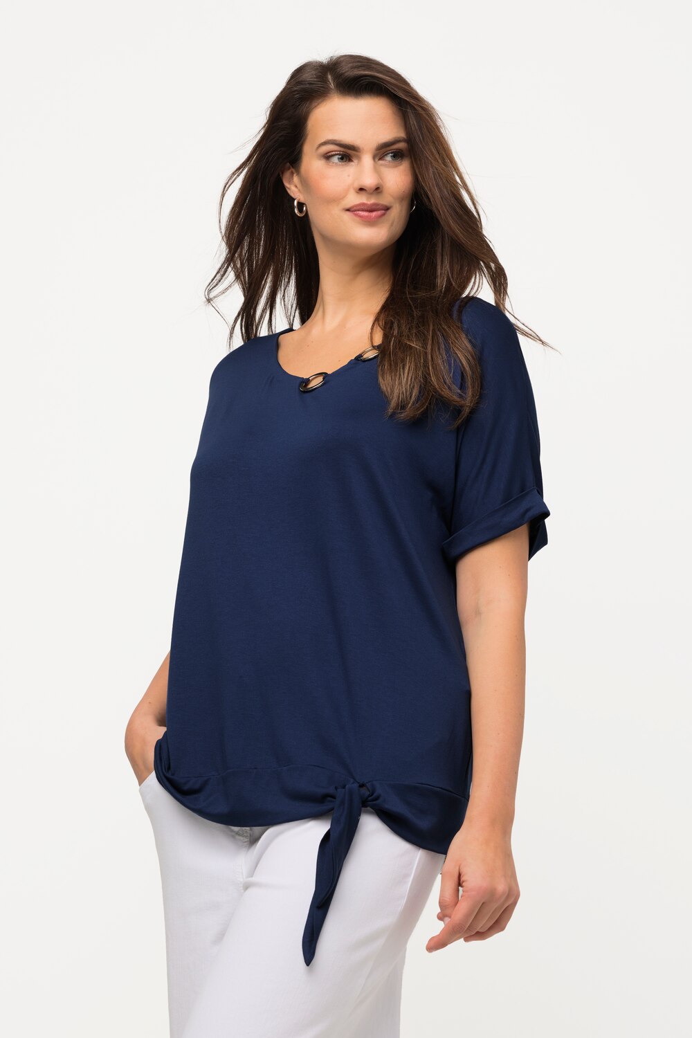 Grote Maten T-shirt, Dames, blauw, Maat: 62/64, Viscose, Ulla Popken