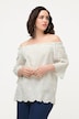 Carmenbluse, schulterfrei, A-Linie, Spitze, Halbarm
