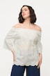 Carmenbluse, schulterfrei, A-Linie, Spitze, Halbarm
