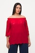 carmenblouse, blote schouders, A-lijn, kant, korte mouwen