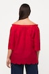 carmenblouse, blote schouders, A-lijn, kant, korte mouwen