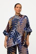 Bluse, bedruckt, Oversized, Rundhals, Halbarm