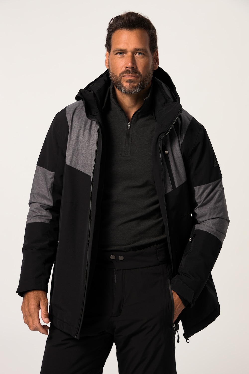 Stora storlekar Skidjacka, Her, svart, storlek: 7XL, Polyester, JAY-PI