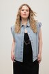 Embroidered Button Front Denim Vest