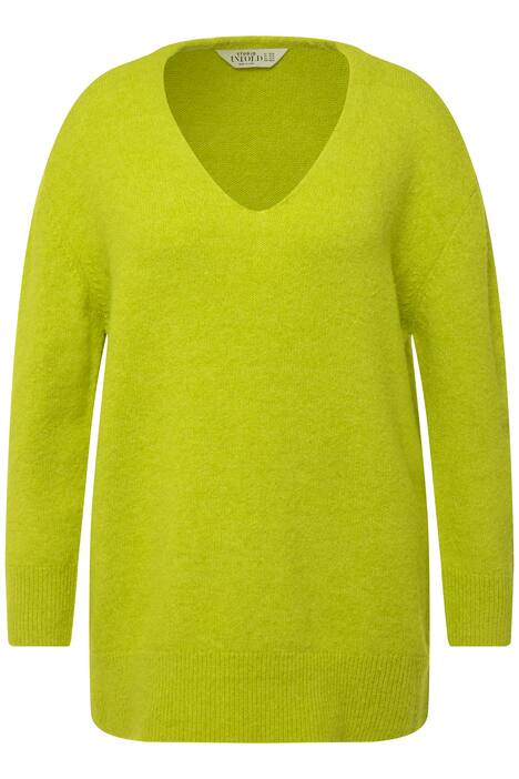 Svetr, oversize, jemný úplet, výstřih do V, dlouhé rukávy