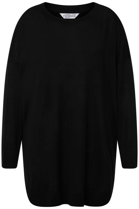 Svetr, Boxy střih, úplet z vlněné směsi, kulatý výstřih, dlouhé rukávy