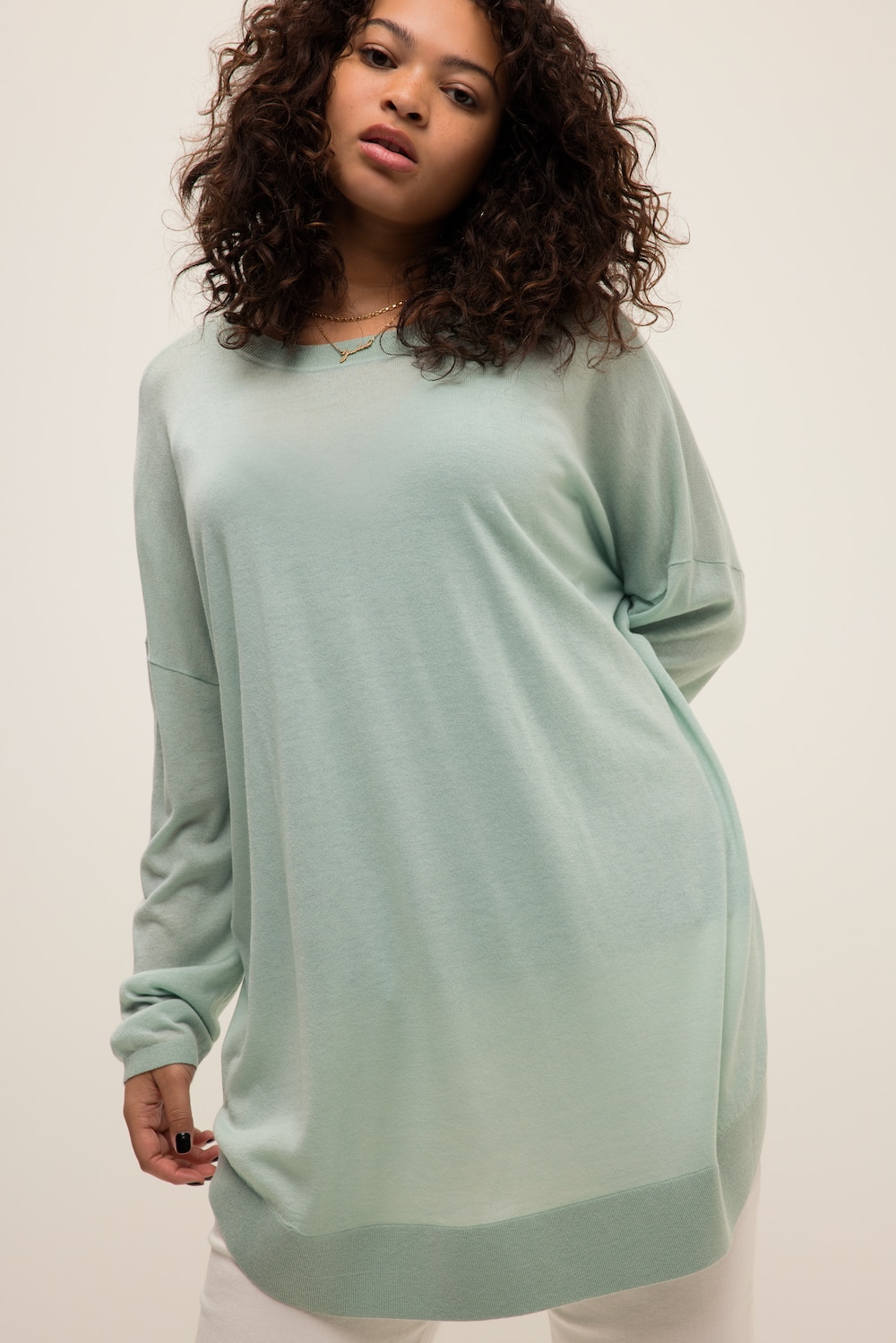grandes tailles pull, femmes, turquoise, taille: 52/54, polyester/laine/fibres synthétiques, studio untold