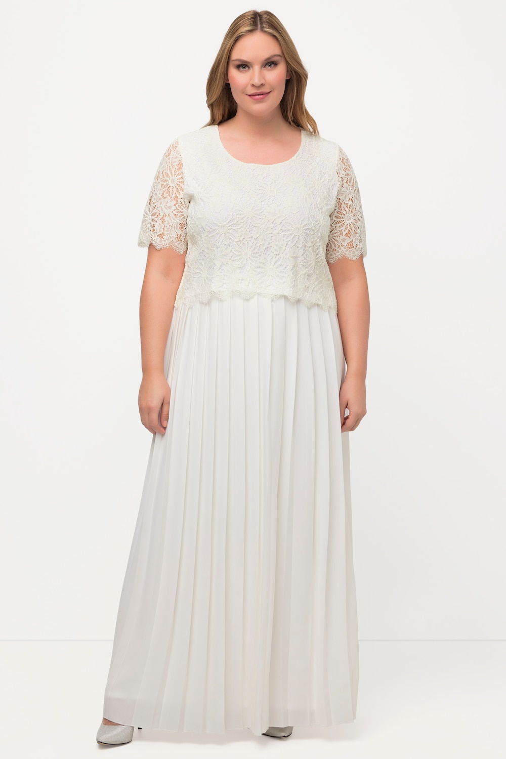 Große Größen Braut-Top, Damen, beige, Größe: 46/48, Viskose/Synthetische Fasern/Baumwolle, Ulla Popken