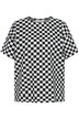 Tričko, oversize, šachovnicový potisk, kulatý výstřih, krátké rukávy