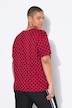 T-shirt, oversized, schaakbord-print, ronde hals, korte mouwen