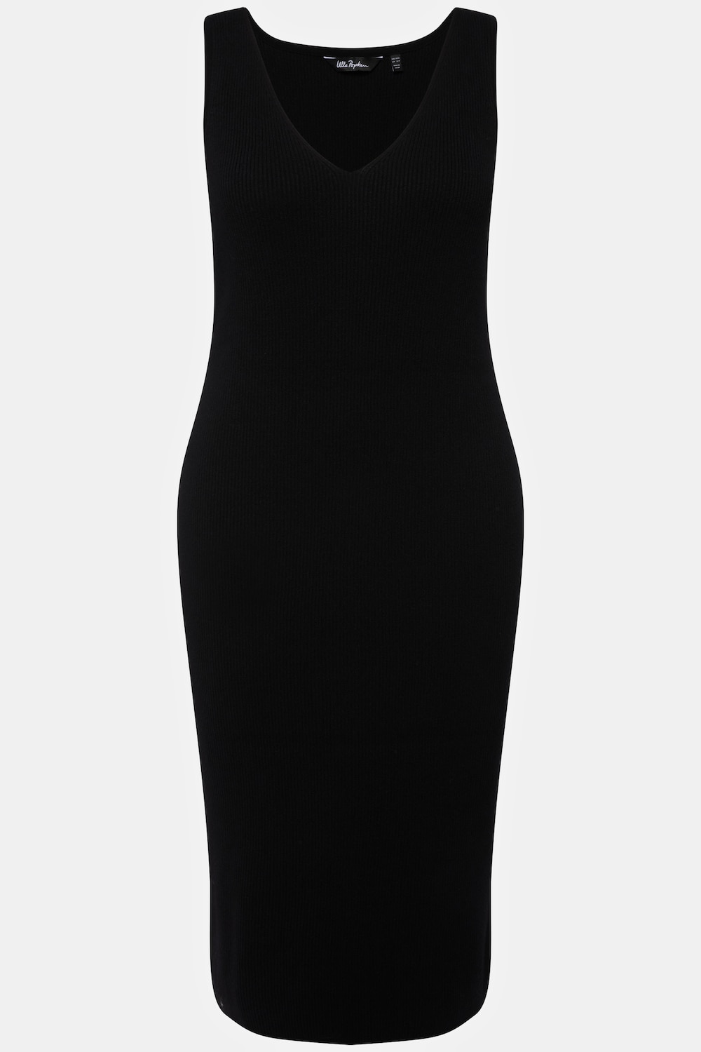 Stora storlekar Stickad klänning, Dam, svart, storlek: 54/56, Viskos/Polyester, Ulla Popken